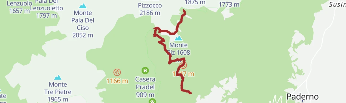 Route map: CAI trail 853 of Casera Ere and Bivacco Palìa